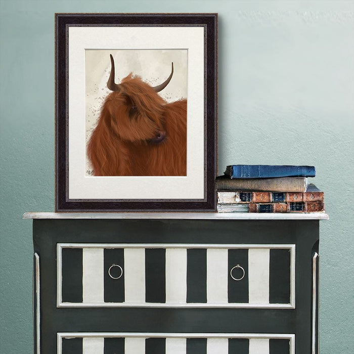 Highland Cow 2, Portrait, Animal Art Print | Print 14x11inch