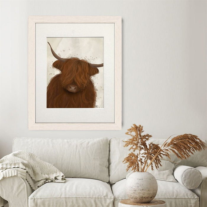 Highland Cow 3, Portrait, Animal Art Print | Print 14x11inch