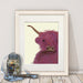 Highland Cow 8, Pink Close Up, Animal Art Print | Print 14x11inch