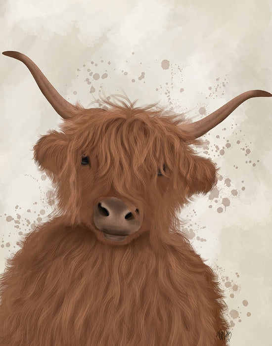 Highland Cow 8, Portrait, Animal Art Print | FabFunky