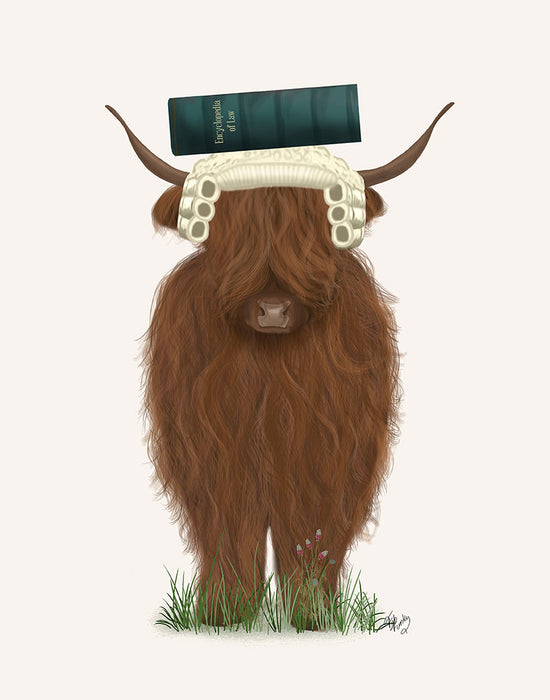 Highland Cow Lawyer, Animal Art Print | FabFunky