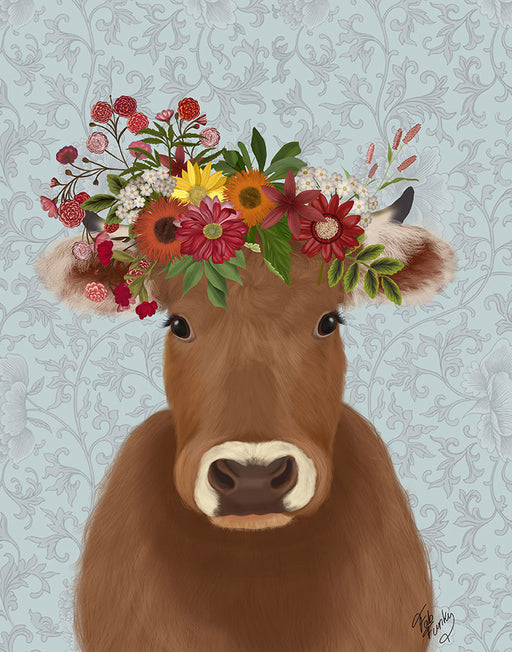 Cow Bohemian 1, Animal Art Print, Wall Art | FabFunky