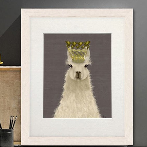 Llama Queen, Art Print, Canvas Wall Art | Print 14x11inch