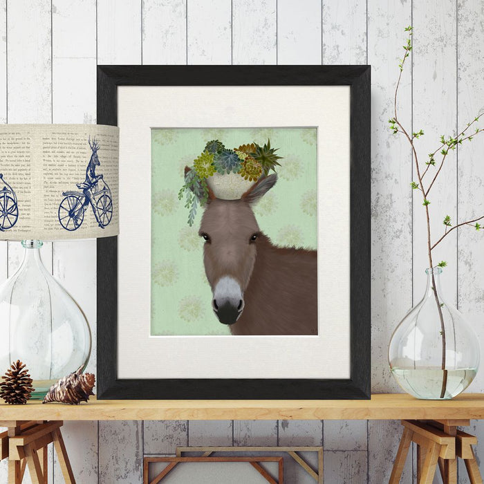 Donkey Succulent, Animal Art Print, Wall Art | Print 14x11inch