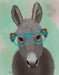 Donkey Turquoise Flower Glasses, Animal Art Print | FabFunky