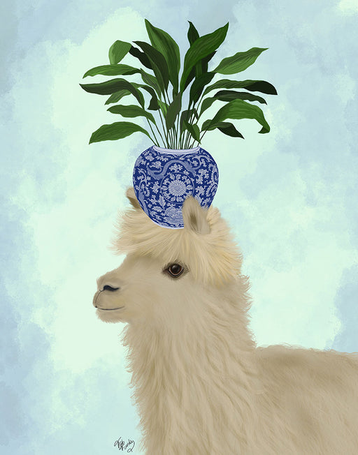 Llama Aspidistra, Art Print, Canvas Wall Art | FabFunky