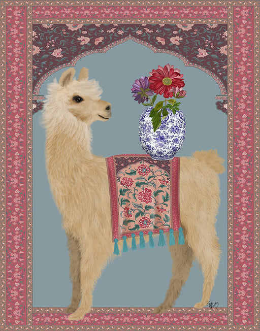 Llama Chinoiserie 3, Art Print, Canvas Wall Art | FabFunky