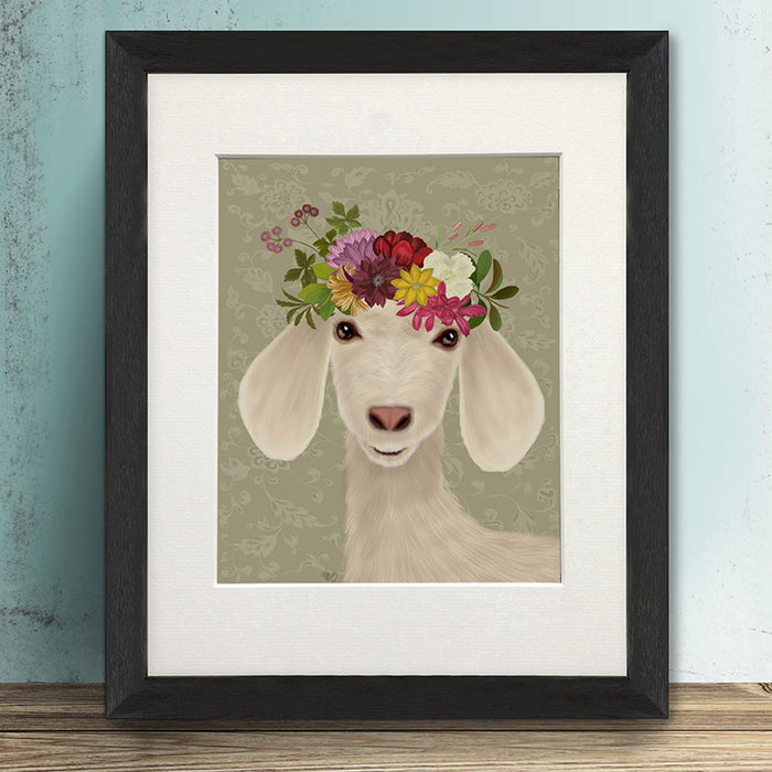 Goat Bohemian 2, Animal Art Print, Wall Art | Print 14x11inch