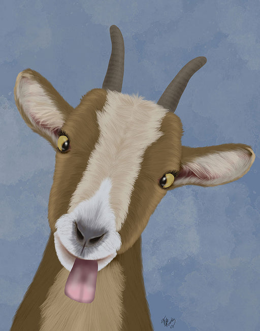 Funny Farm Goat 3, Animal Art Print, Wall Art | FabFunky