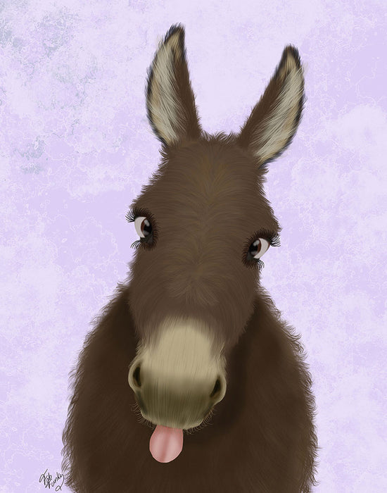 Funny Farm Donkey 1, Animal Art Print, Wall Art | FabFunky