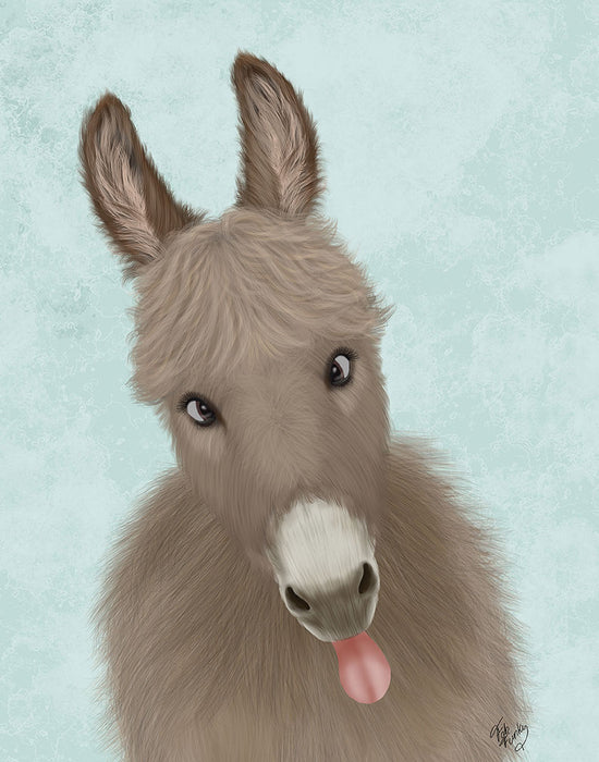 Funny Farm Donkey 2, Animal Art Print, Wall Art | FabFunky