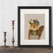 Squirrel Bohemian, Art Print, Canvas Wall Art | Print 14x11inch