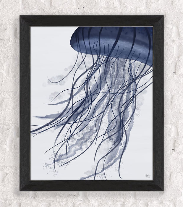 Jellyfish Drift in Blue Pink or Turquoise , Nautical print, Coastal art