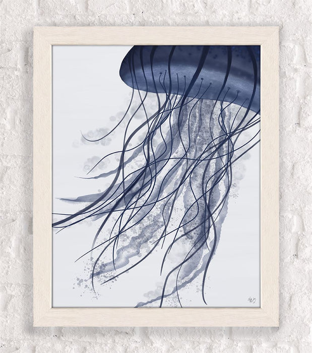 Jellyfish Drift in Blue Pink or Turquoise , Nautical print, Coastal art