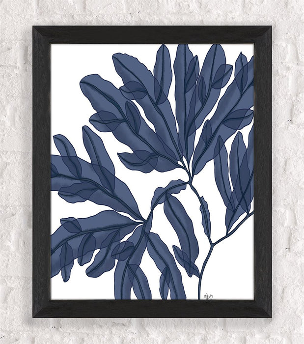 Seaweed 4 Blue Large, Nautical print, Coastal art