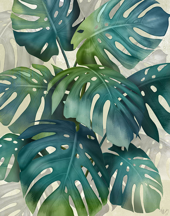 tropical monstera Monstera Tropical Tones Art Print by Fab Funky