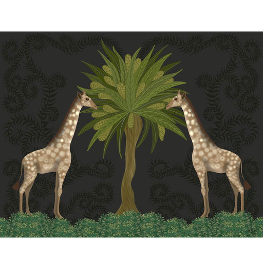 Giraffe Twins, Charcoal, Animalia , Art Print, Wall Art | FabFunky