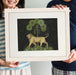 Lion under palms, Charcoal, Animalia , Art Print, Wall Art | Print 14x11inch