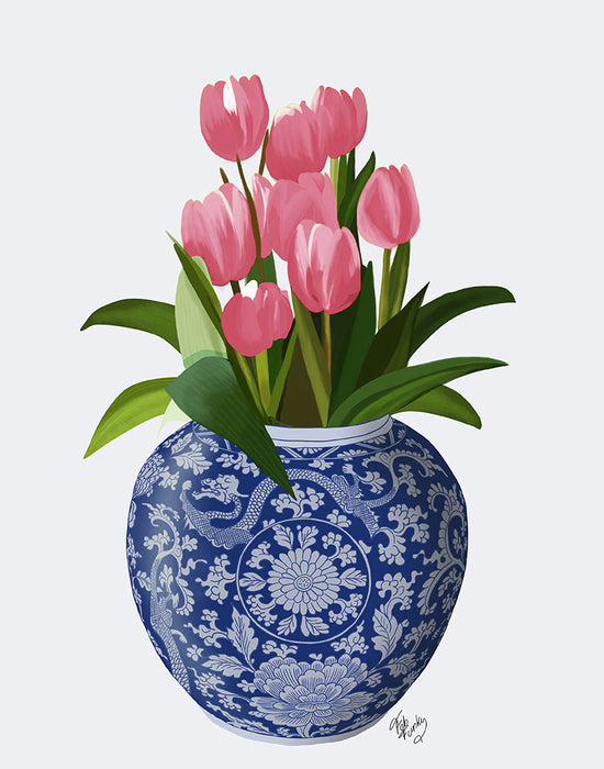 Tulips and Vase, Art Print | FabFunky