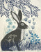 Country Lane Hare 1, Blue, Art Print | FabFunky
