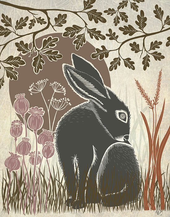 Country Lane Hare 2, Earth, Art Print | FabFunky