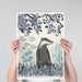 Country Lane Badger 3, Blue, Art Print | Canvas 11x14inch