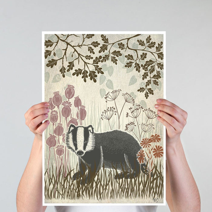 Country Lane Badger 5, Earth, Art Print | Canvas 11x14inch