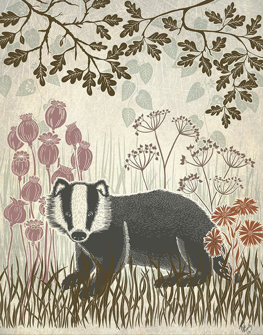 Country Lane Badger 5, Earth, Art Print | FabFunky