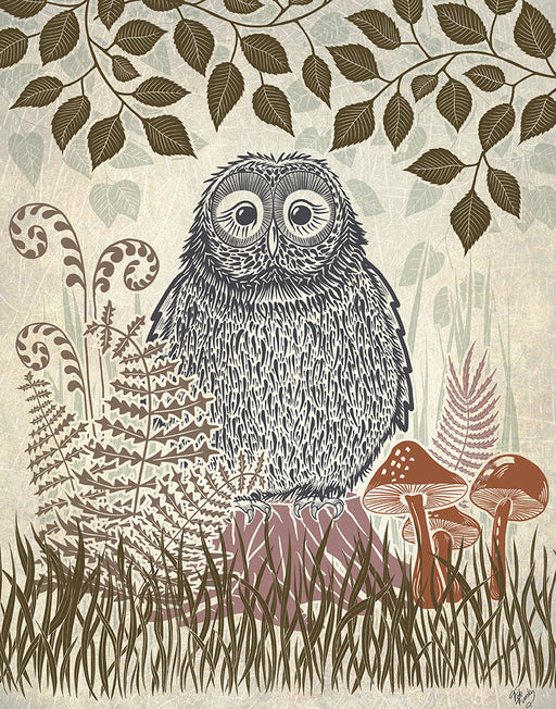 Country Lane Owl 2, Earth, Art Print | FabFunky