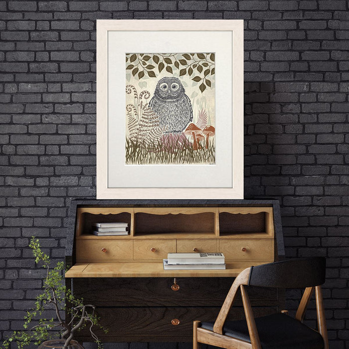 Country Lane Owl 2, Earth, Art Print | Print 14x11inch
