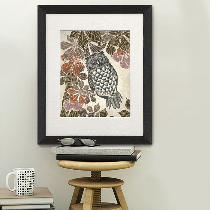 Country Lane Owl 3, Earth, Art Print | Print 14x11inch