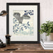 Country Lane Owl 5, Blue, Art Print | Print 14x11inch