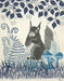 Country Lane Squirrel 2, Blue, Art Print | FabFunky