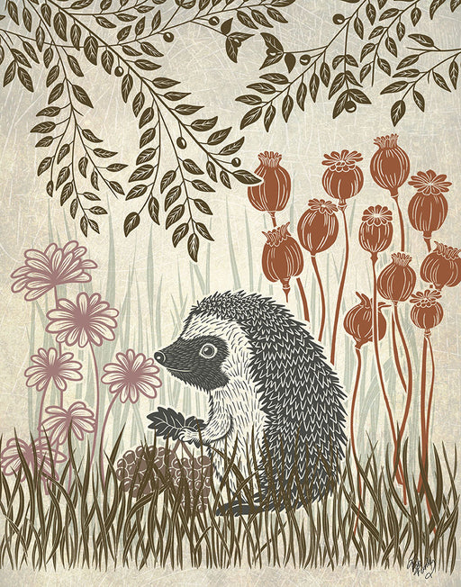 Country Lane Hedgehog, Earth, Art Print | FabFunky