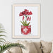 Chinoiserie Amaryllis Red, Red Vase, Art Print | Print 14x11inch