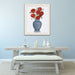 Chinoiserie Carnations Red, Blue Vase, Art Print | Print 14x11inch