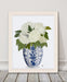 Chinoiserie Chrysanthemum White, Blue Vase, Art Print | Print 14x11inch