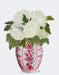 Chinoiserie Chrysanthemum White, Red Vase, Art Print | FabFunky