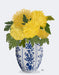 Chinoiserie Chrysanthemum Yellow, Blue Vase, Art Print | FabFunky