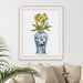 Chinoiserie Day Lily Lemon, Blue Vase, Art Print | Print 14x11inch