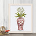 Chinoiserie Day Lily White, Red Vase, Art Print | Print 14x11inch