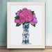Chinoiserie Hydrangea Pink, Blue Vase, Art Print | Print 14x11inch