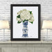 Chinoiserie Hydrangea White, Blue Vase, Art Print | Print 14x11inch