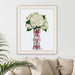 Chinoiserie Hydrangea White, Red Vase, Art Print | Print 14x11inch