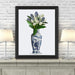 Chinoiserie Tulips White, Hyacinth Blue, Blue Vase, Art Print | Print 14x11inch