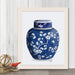 Chinoiserie Cherry Blossom Ginger Jar, Blue, Art Print | Print 14x11inch
