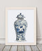 Chinoiserie Cherry Blossom Picker, Blue, Art Print | Print 14x11inch