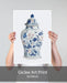 Chinoiserie Vase Crane Garden Blue, Art Print | Print 18x24inch