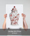 Chinoiserie Vase Crane Garden Red, Art Print | Print 18x24inch