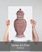 Chinoiserie Vase Flower Spiral Red, Art Print | Print 18x24inch